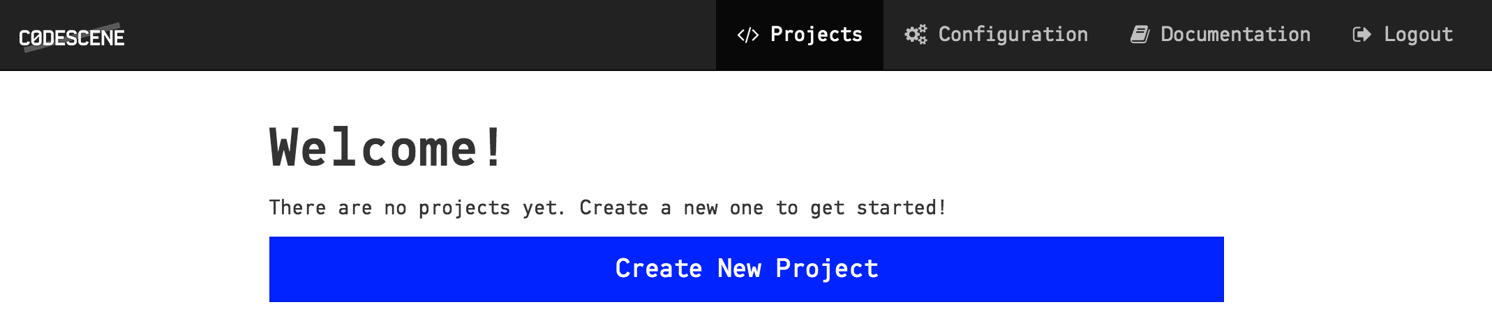 Create New Project button