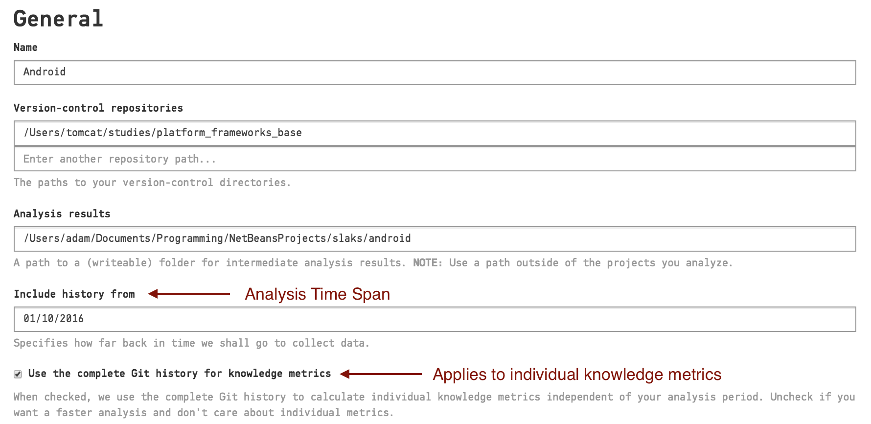 Specify analysis date