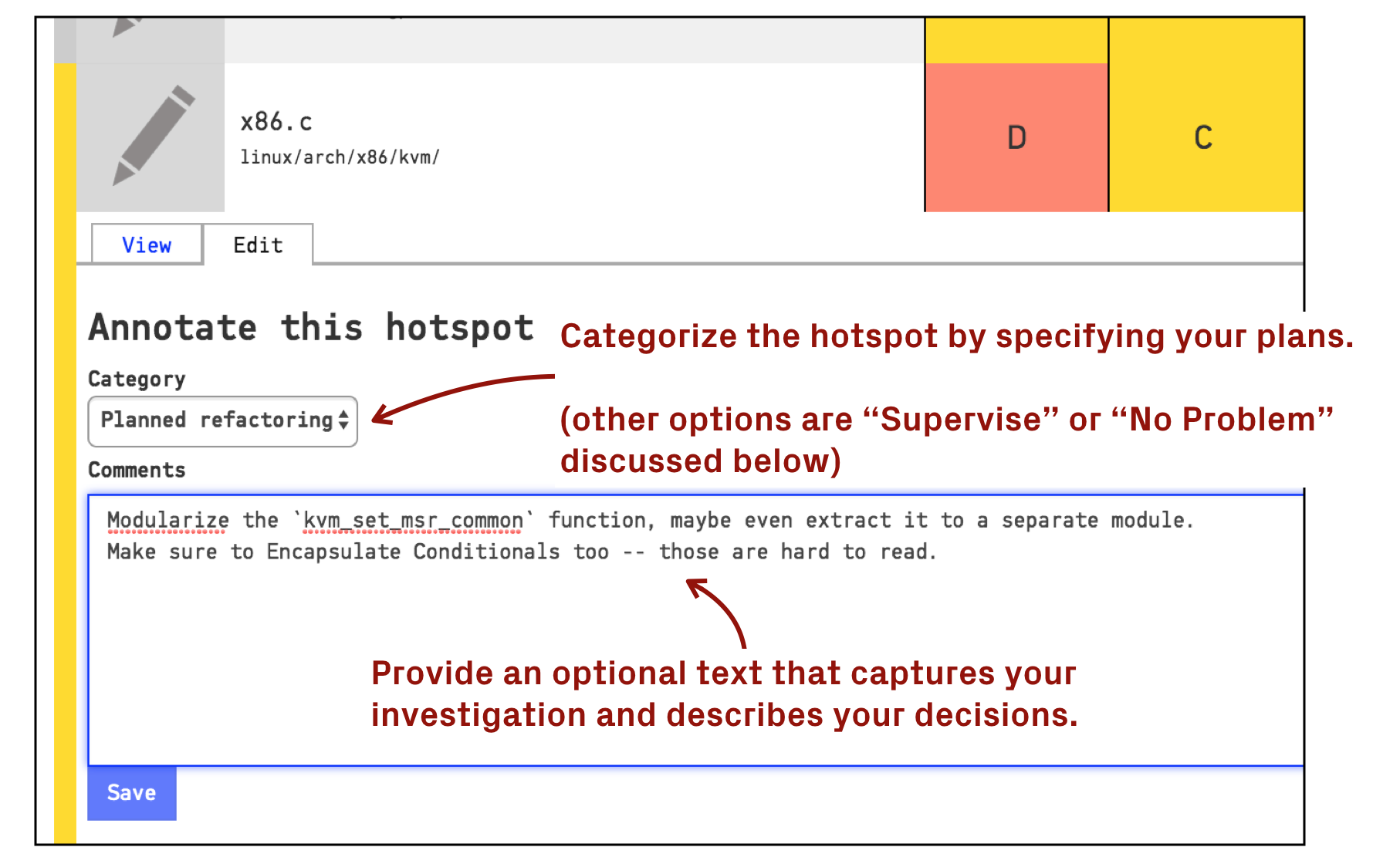 Add a note in the biomarkers view