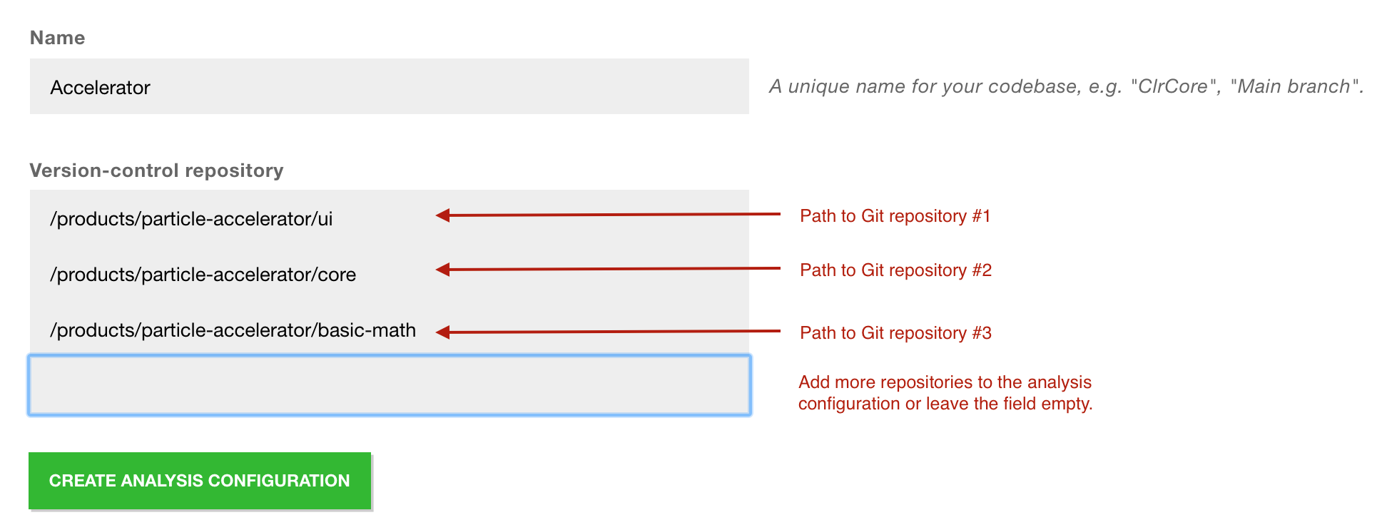 Configuration of multiple repositories