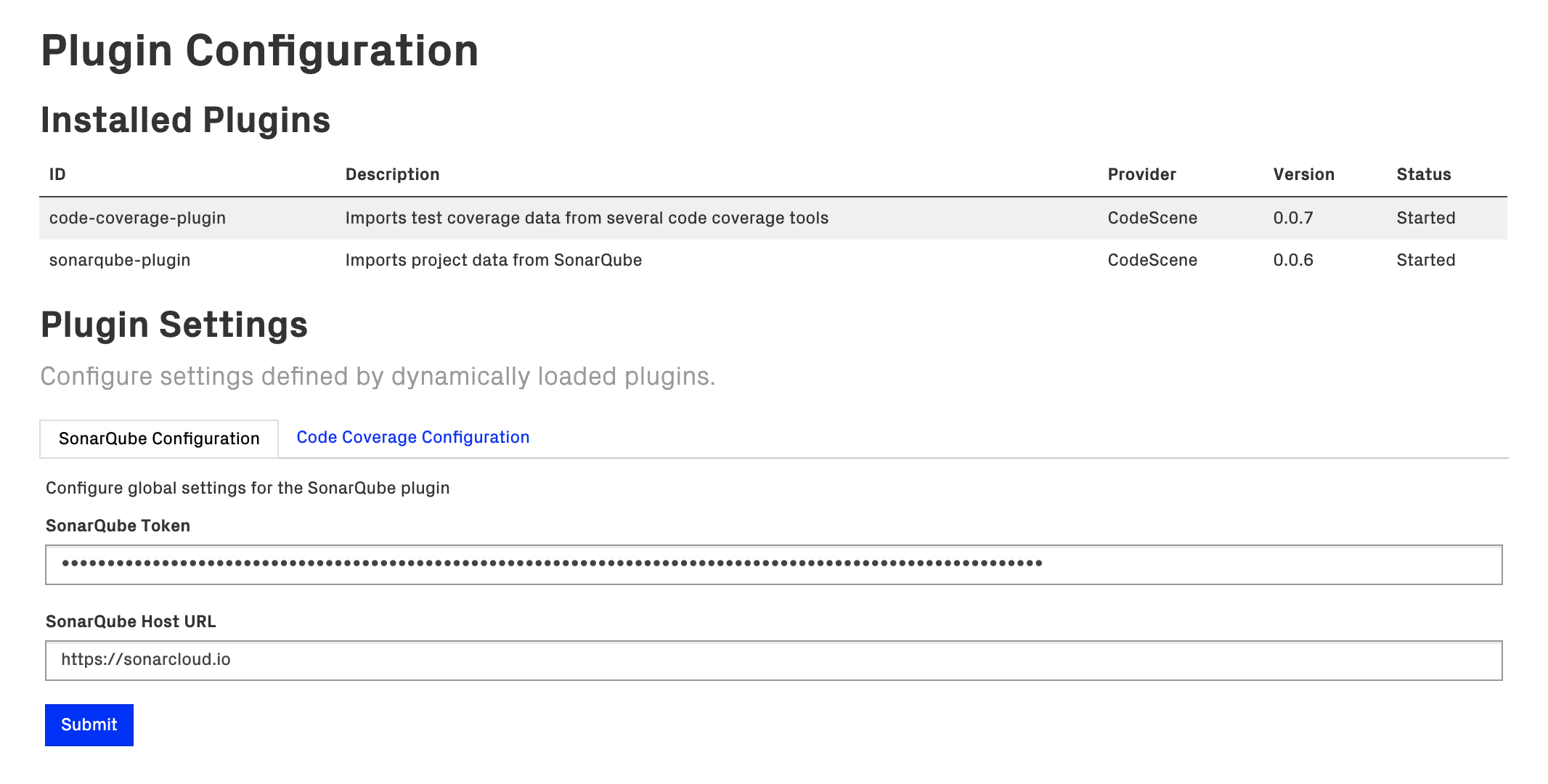 Specify the Sonar access token globally so that it can be reused for all CodeScene projects.