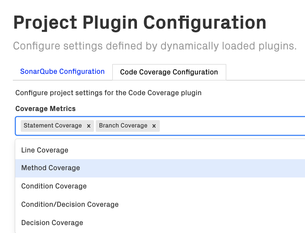 Configure the code coverage metrics that you want to visualize and track inside CodeScene.
