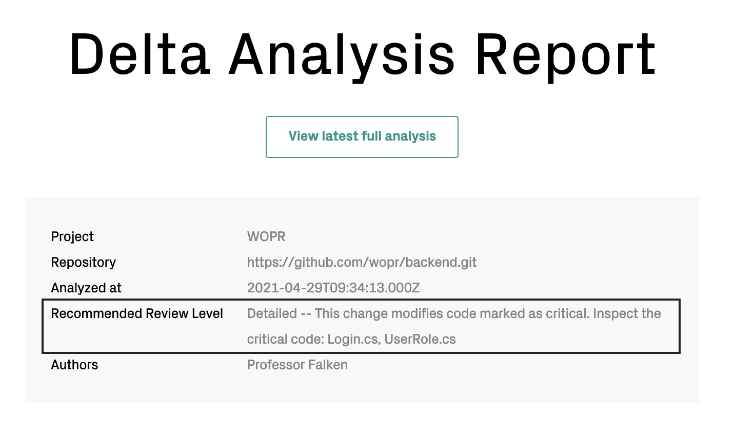 CodeScene notifies reviewers when critical code is modified.