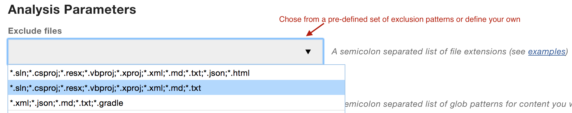 Exclude specific types of files