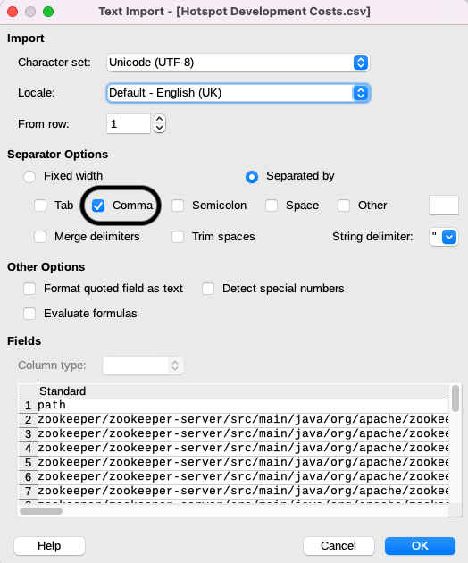 Import report with LibreOffice