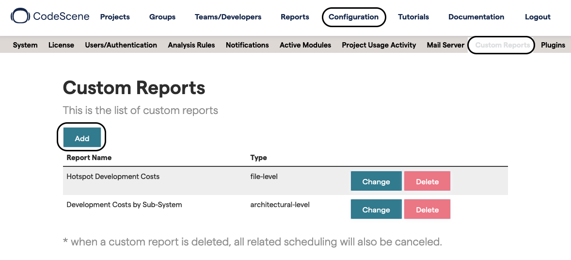 CodeScene's Custom-Reports