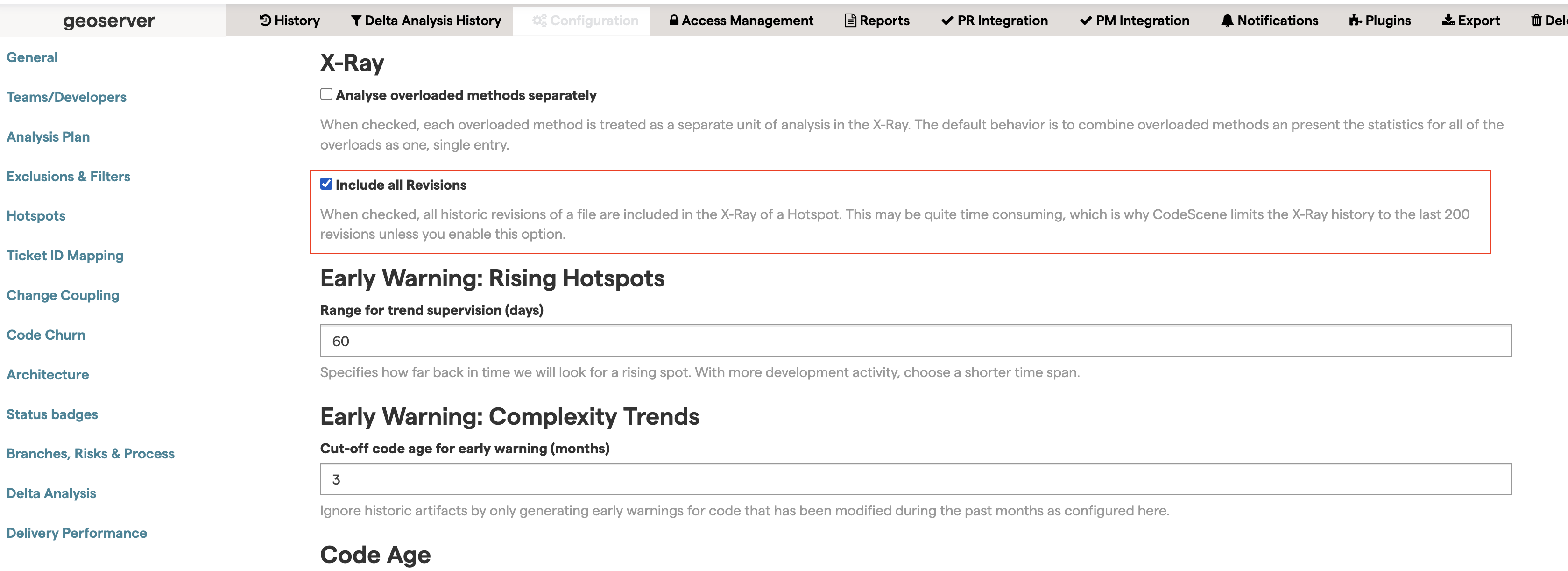 Change X-Ray configuration to include all revisions