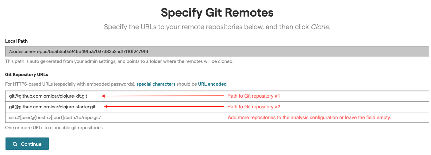 Configuration of multiple repositories