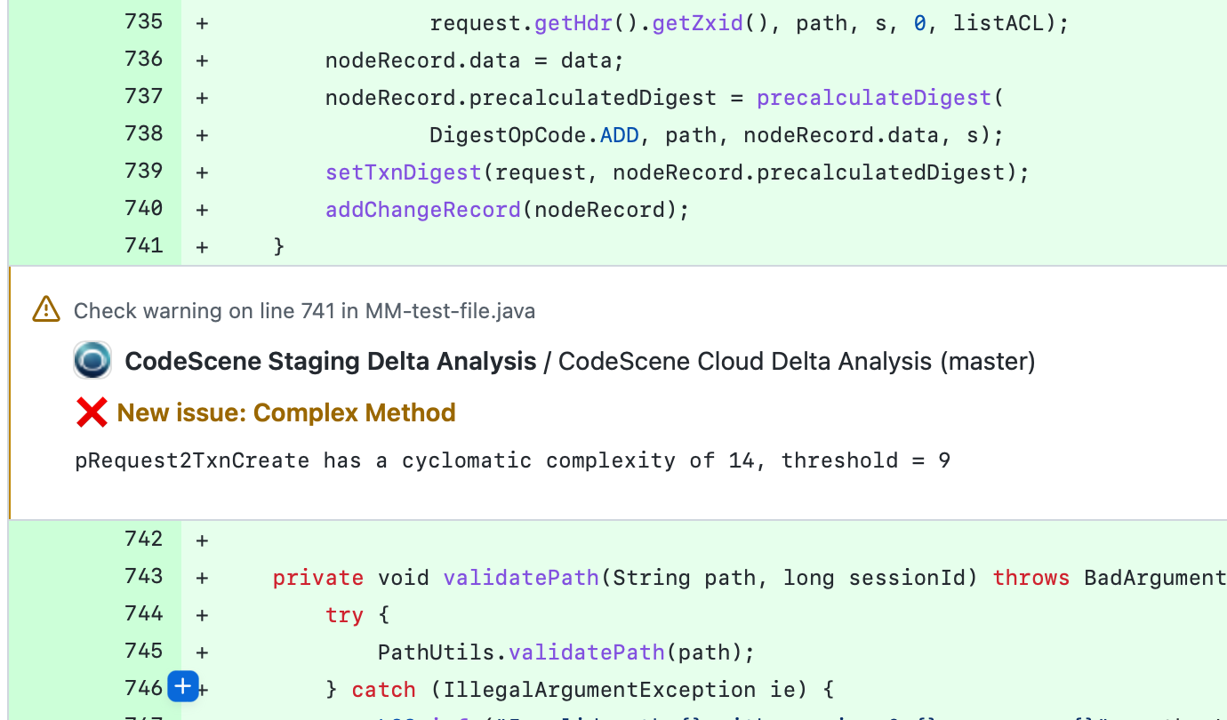 GitHub annotations in file view