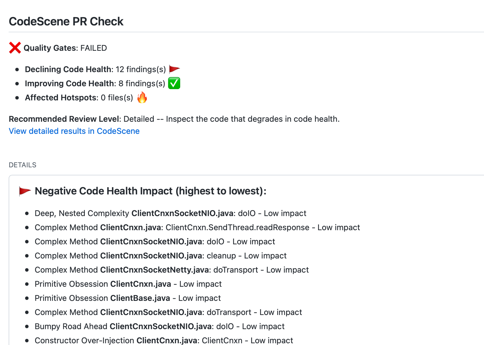 GitHub Check Run details
