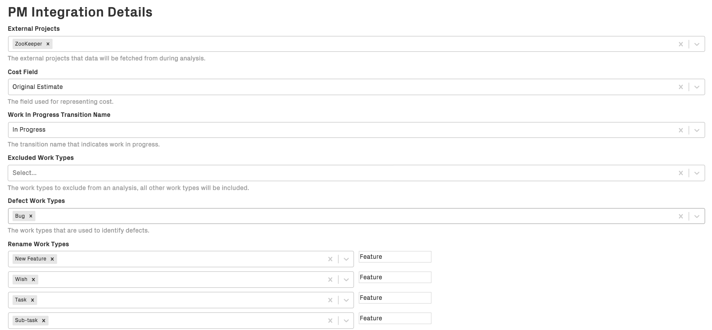 Configure the information you want to retrieve from Jira.