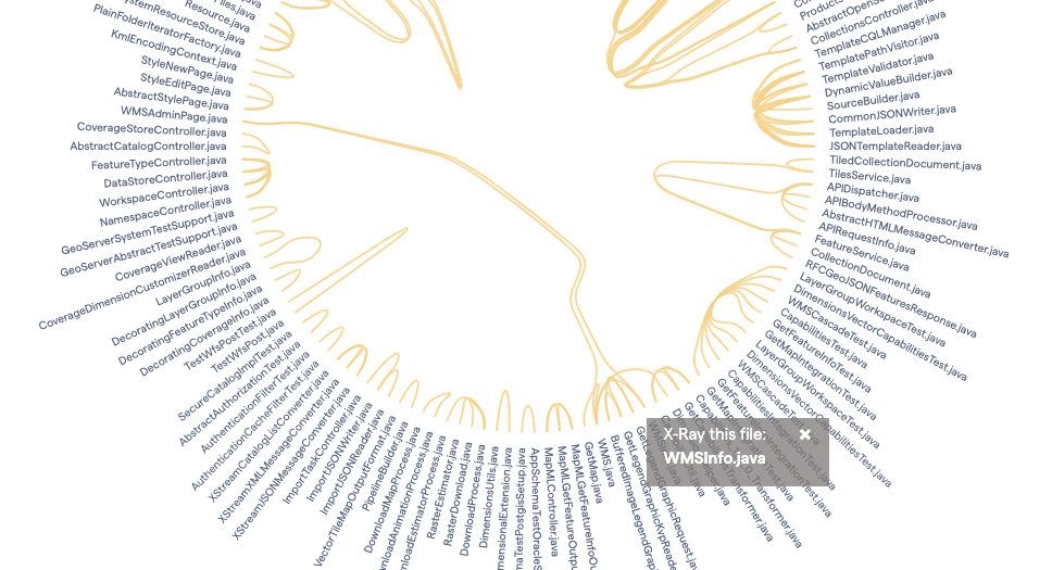 Invoke X-Ray by using the context menu in a change coupling visualization.