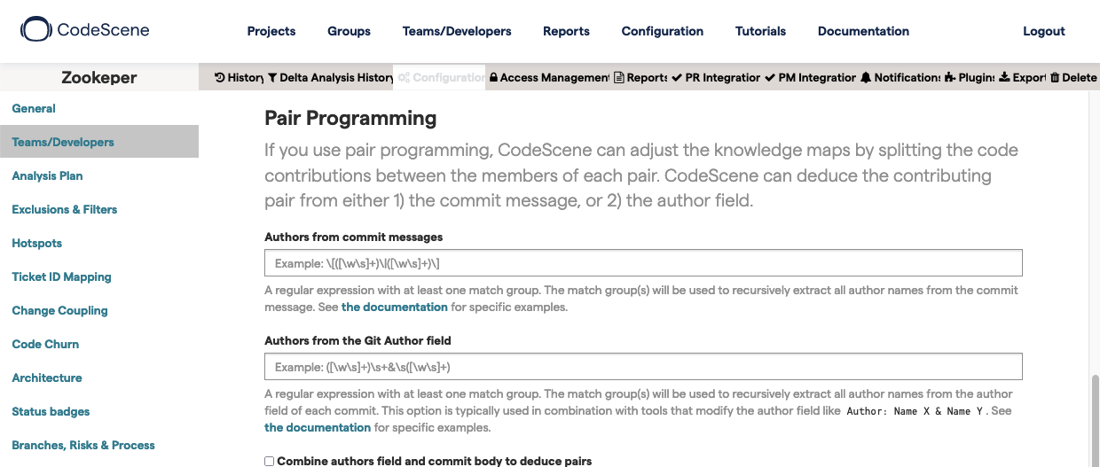 Configure patterns for pair programming