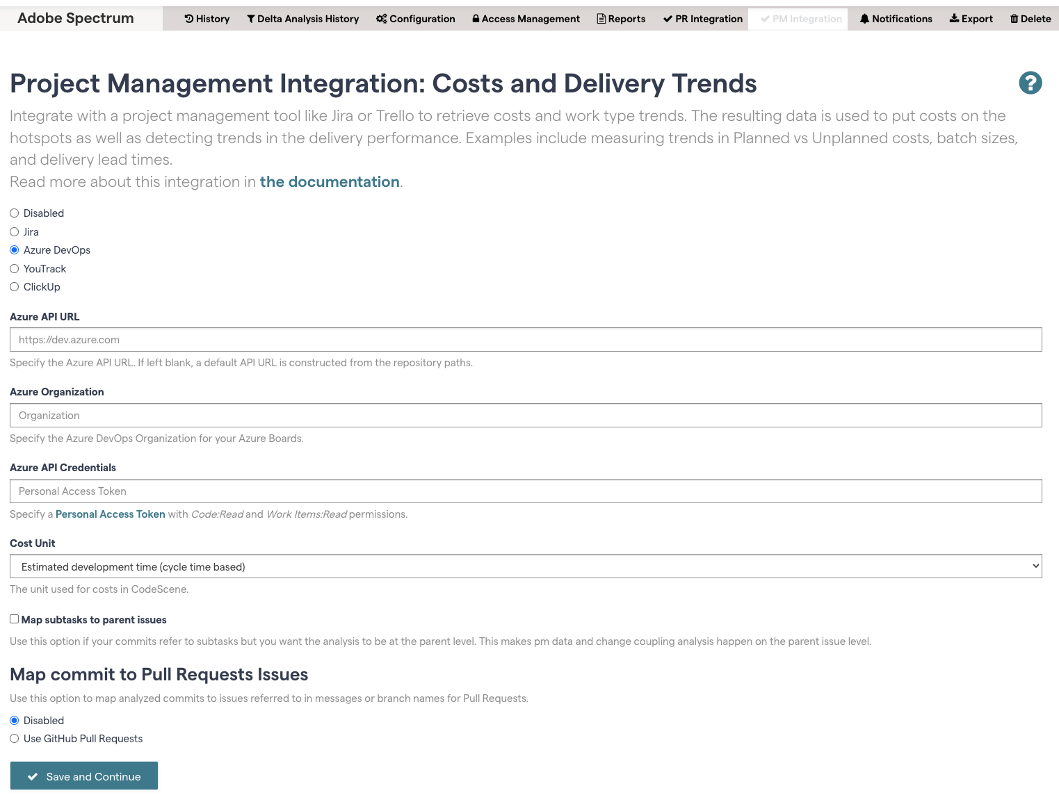 Configure the information you want to retrieve from Azure DevOps.