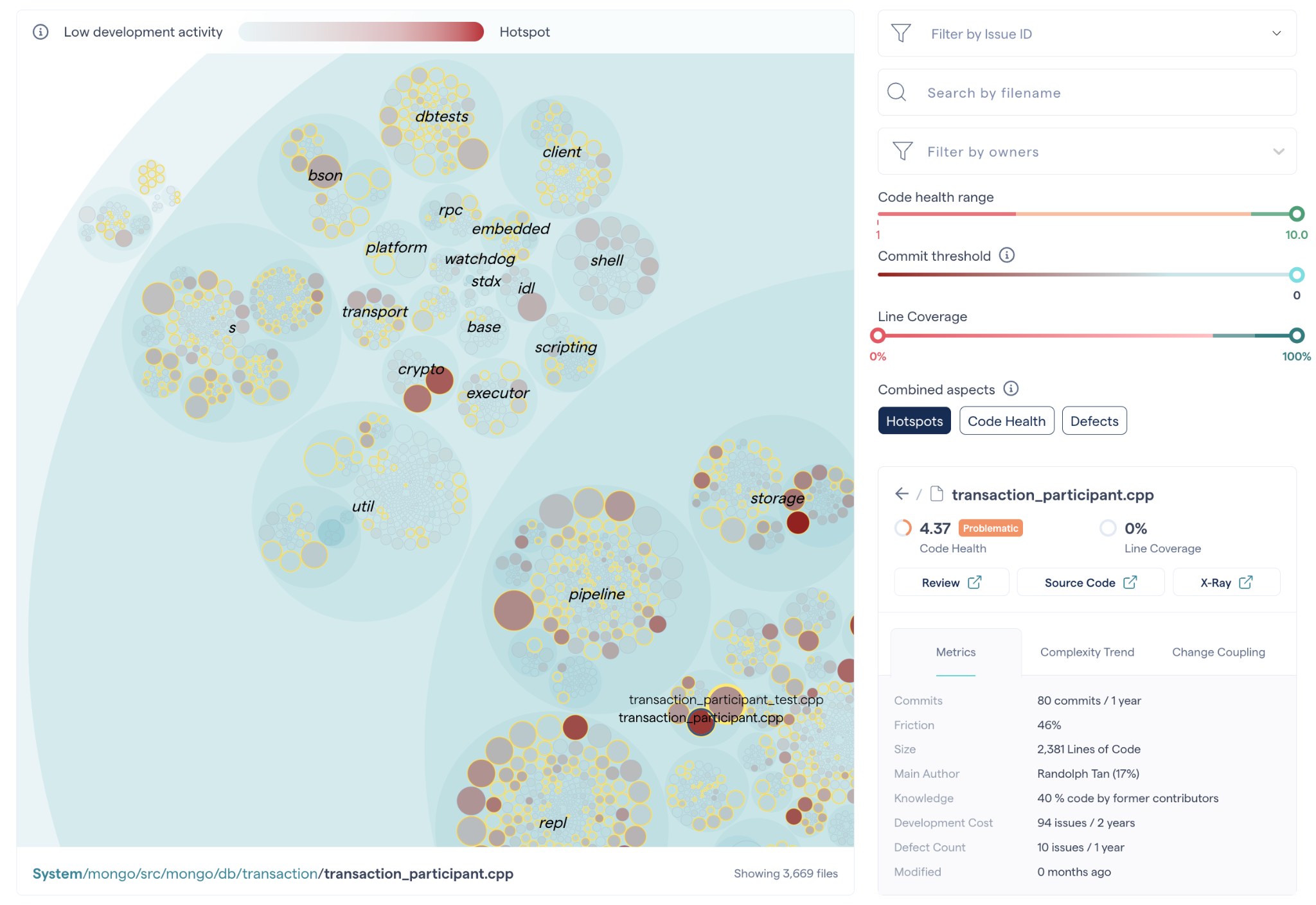 Hotspot context menu with inspection options.